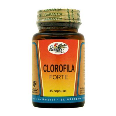 Complemento alimenticio CLOROFILA FORTE 510 mg 45 cap, antioxidante celular, anemia y mal aliento.